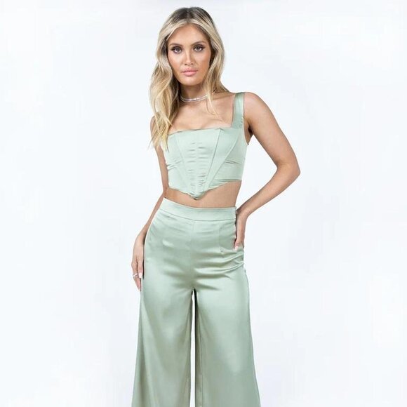 Princess Polly Elias Corset Set NWT Sage Green Size 12